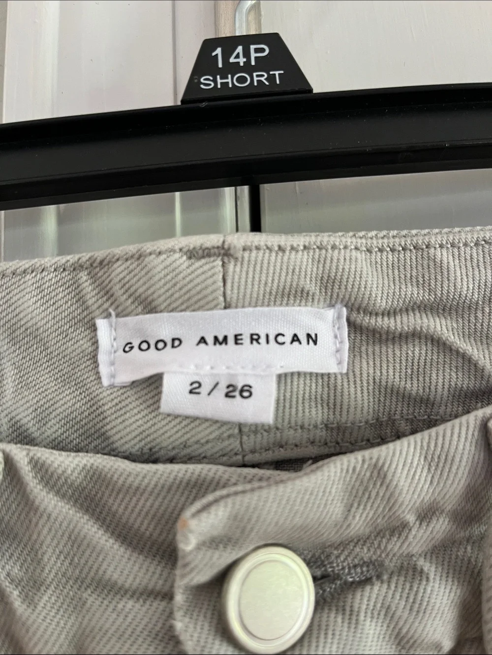Good American Light Grey Wide Leg Jeans